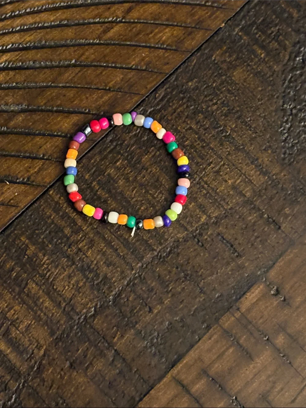 Kids Multicolor Beaded Stretch Bracelet - Unbranded